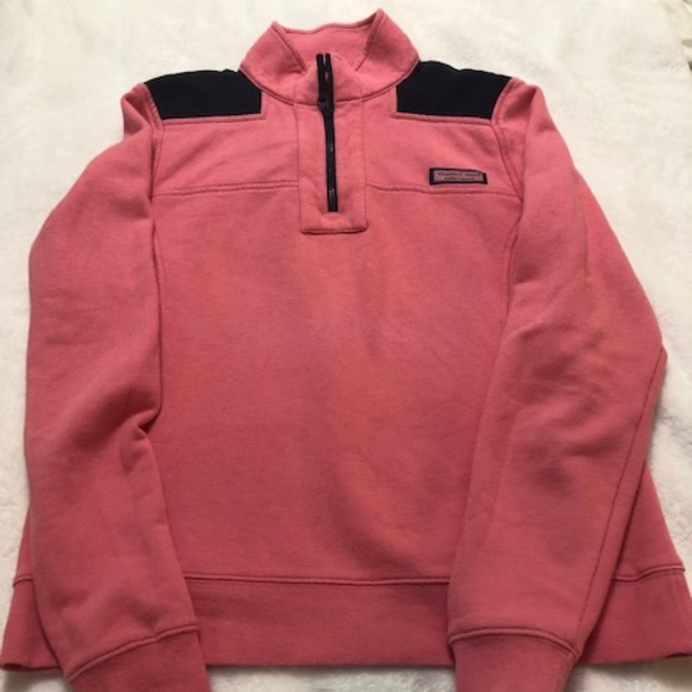 Vineyard Vines Quarter Zip Sweatshirt Pink/Navy